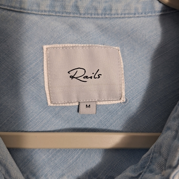 Rails Womens Long Sleeve Ingrid Light Vintage Embroidered Chambray Shirt Size M - Picture 4 of 11